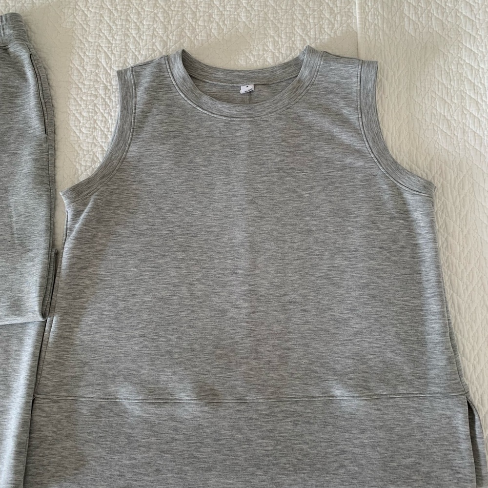 ANRABESS Women's Light Gray 2 Piece Lounge Set - Picture 5 of 10